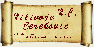 Milivoje Čereković vizit kartica